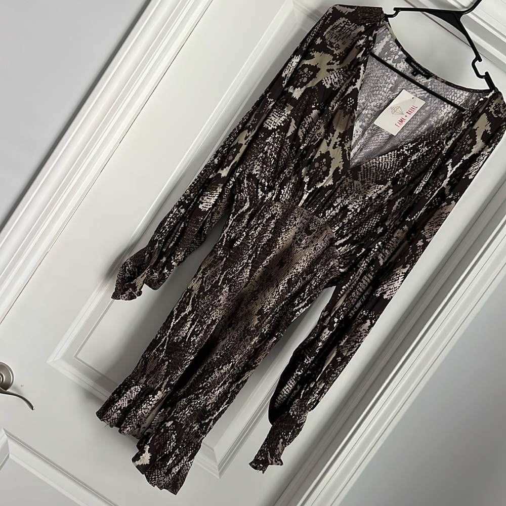 Olivaceous Snake Print Dress